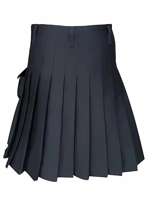 Plain Black Utility Kilt