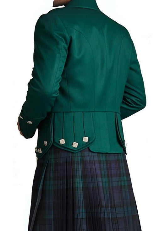 Green Prince Charlie Kilt Jacket and Waistcoat