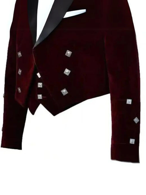 Black Modern Prince Charlie Kilt Jacket