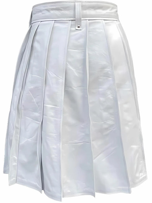White Leather Kilt for Men