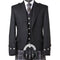 Scottish Argyle Black Kilt Jacket & Waistcoat – Premium Serge Wool Highland Wear