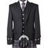 Scottish Argyle Black Kilt Jacket & Waistcoat – Premium Serge Wool Highland Wear