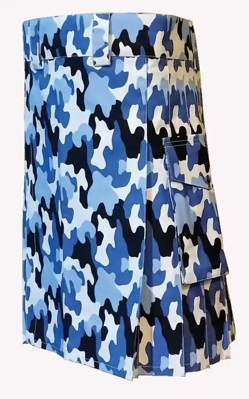 Scottish Modern Utility Kilt for Men Military Camo Kilt