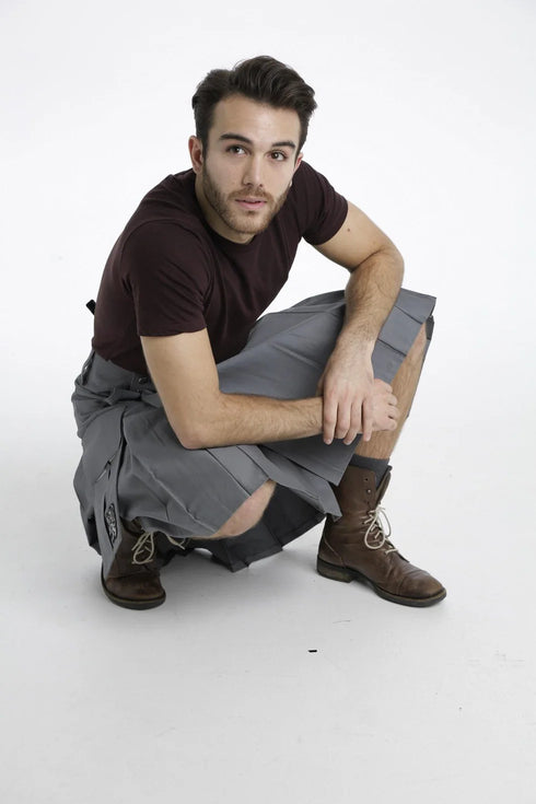 Gray Utility Kilt with Pockets