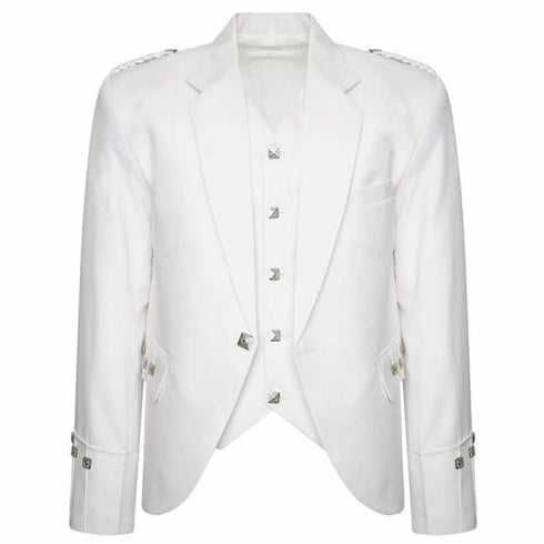 White Pipe Band Argyle kilt Jacket and Waistcoat