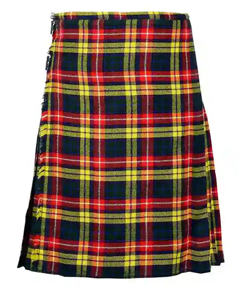 Buchanan Tartan Scottish Men's Traditional 5 Yard Highland Tartan Kilt Custom Length