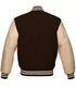 Varsity Letterman Baseball Body Brown Wool & 100% Cream Color Leather Sleeves Jacket Sizes in Men/Women/Kids