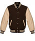 Varsity Letterman Baseball Body Brown Wool & 100% Cream Color Leather Sleeves Jacket Sizes in Men/Women/Kids
