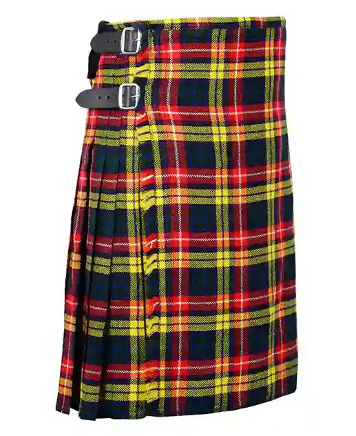 Buchanan Tartan Scottish Men's Traditional 5 Yard Highland Tartan Kilt Custom Length