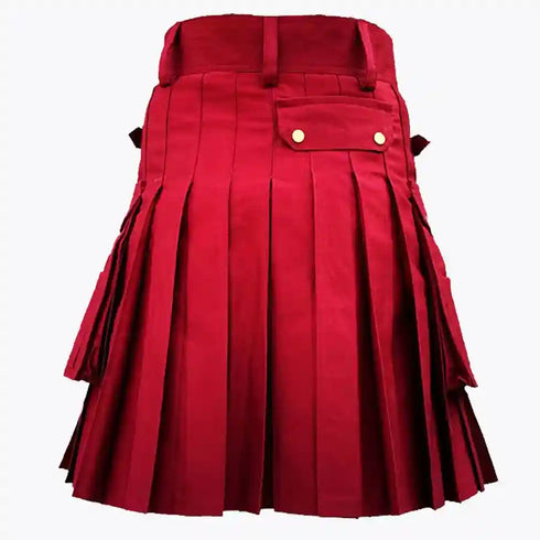 Red Modern Utility Kilt