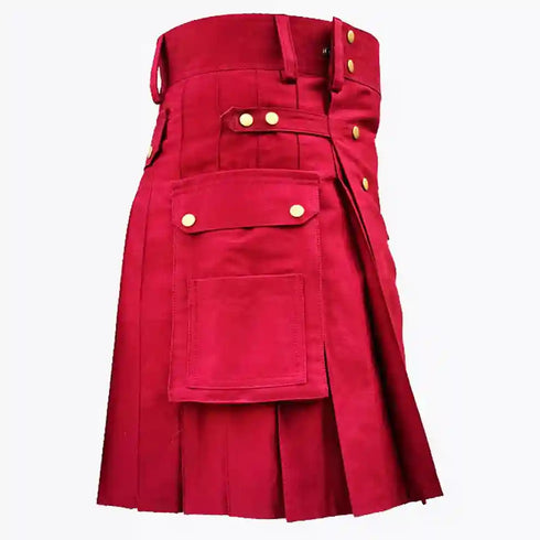 Red Modern Utility Kilt