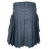 Blue Detachable Pocket Denim Utility Kilt