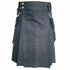 Blue Detachable Pocket Denim Utility Kilt