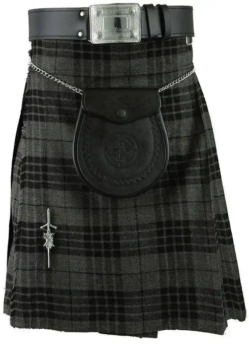 Highland Grey Scottish Men's Traditional Highland Dress Tartan Kilt