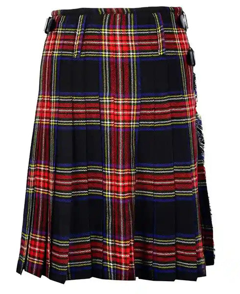 Black Stewart Tartan Kilt | 8 Yards