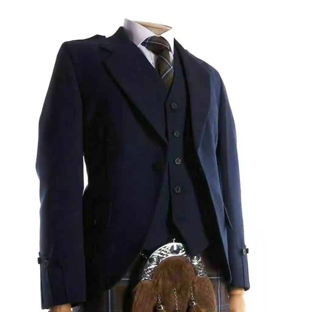 Scottish Argyll Kilt Jacket and Vest - Scottish Navy Blue