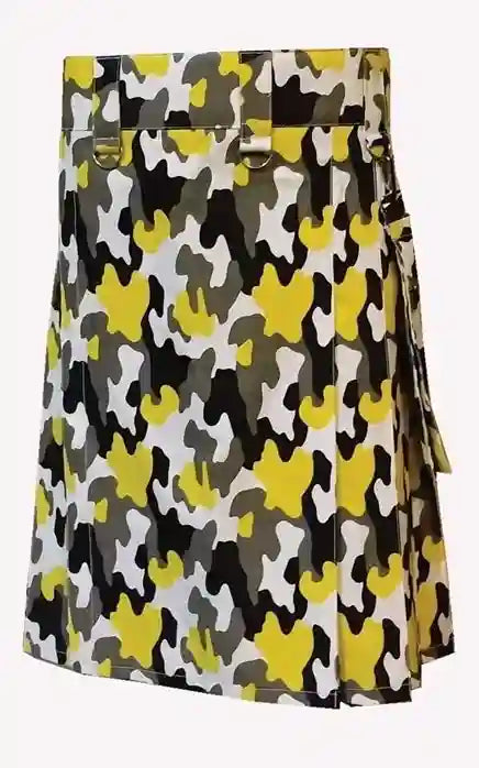Military Yellow Camo Utility Kilt For Man