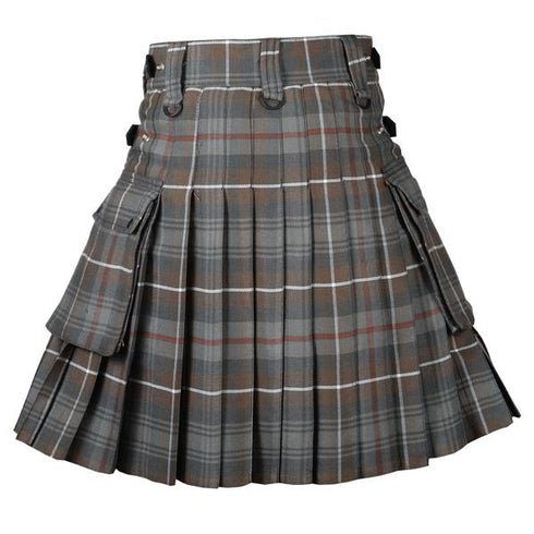 Men's Scottish Utility Kilt with Cargo Pockets - Mackenzie Weathered Tartan - Kilt Box Shop