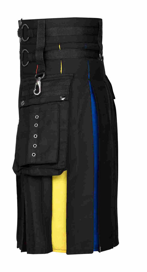 Men's and Women Scottish Rainbow Hybrid Utility Kilt LGBT Pride Kilt Fast Shipping