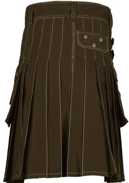 Brown Utility Kilt for Men