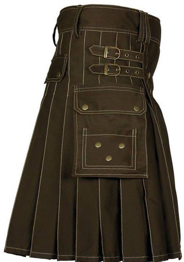 Brown Utility Kilt for Men