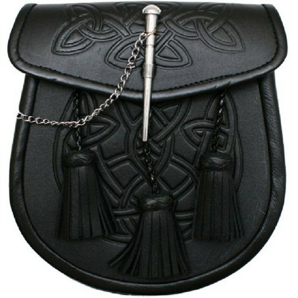 Celtic Embossed Leather Sporran