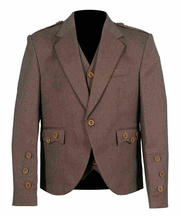 Light Maroon Tweed Argyle Kilt Jacket