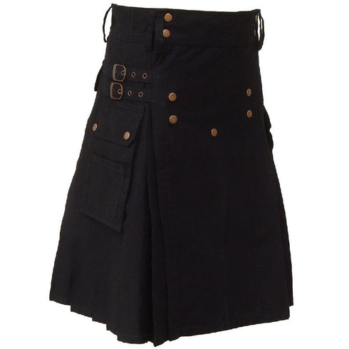 Mens Black Utility Kilt