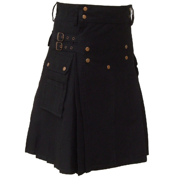 Mens Black Utility Kilt