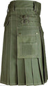 Olive Green Utility Kilt for Men