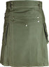 Olive Green Utility Kilt for Men