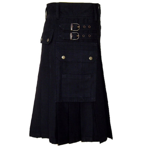 Mens Black Utility Kilt
