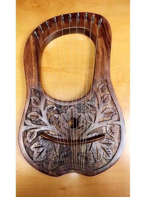 Lyre Harp 10 Metal Strings Rosewood With FREE Bag Key And Sting Set