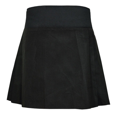 Ladies Scottish Black Plain Mini Kilt Skirt Tartan Pleated - Kilt Box Shop