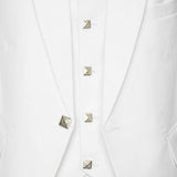 White Scottish Argyle kilt Jacket & Waistcoat/Vest Pipe Band Jacket Wedding Dress