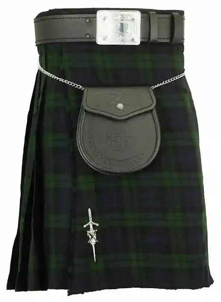 Wallace Tartan Kilt - Scottish Men's Kilt 8 Yard Professional Tartan Traditional Highland Dress Tartan Kilt 24" Drop