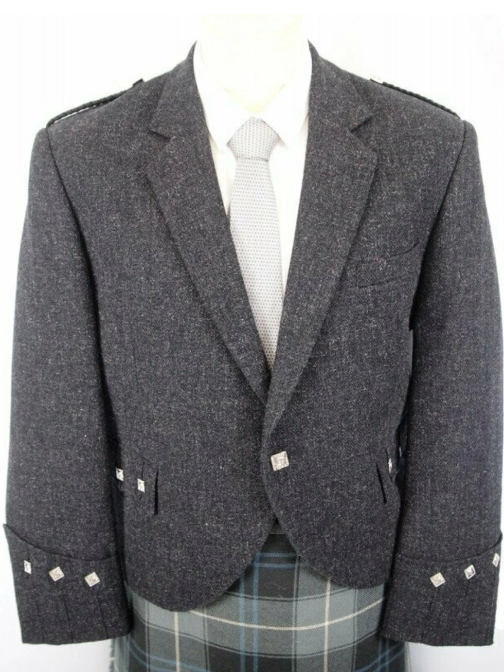 Argyll Tweed Kilt Jacket and Vest - Grey Arrochar – Kilt Box Shop