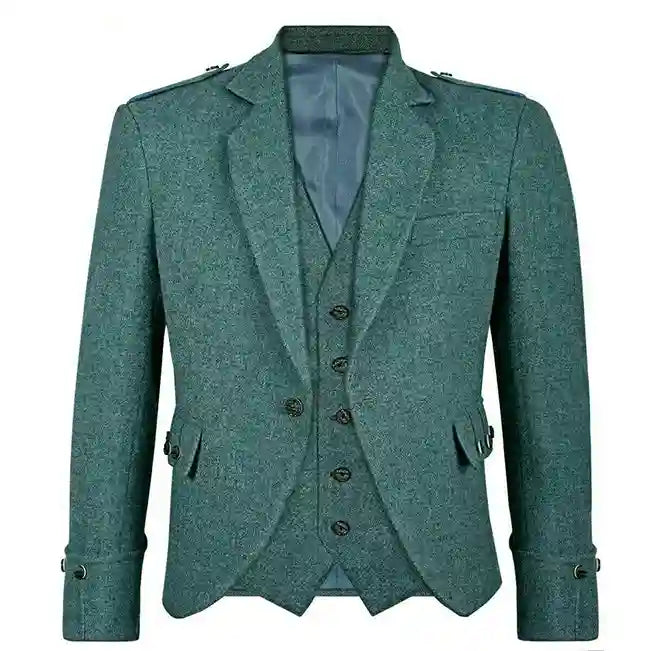 Green Tweed Argyll Kilt Jacket and Vest