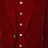 New Men's Velvet Scottish Highland Argyle kilt Jacket & Vest 100% Polyester