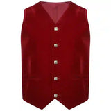 New Men's Velvet Scottish Highland Argyle kilt Jacket & Vest 100% Polyester