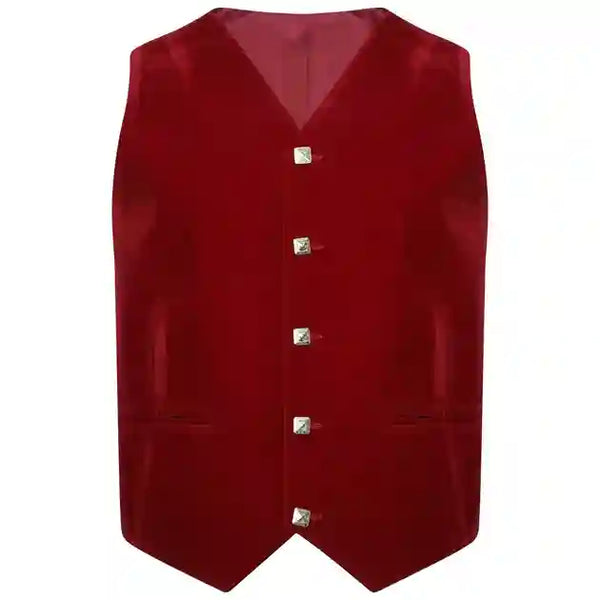 New Men's Velvet Scottish Highland Argyle kilt Jacket & Vest 100% Polyester