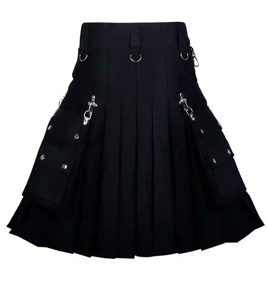 Black Friday Sale Gothic Kilt Detachable Pockets Modern Gothic Fashion Kilt Active Men