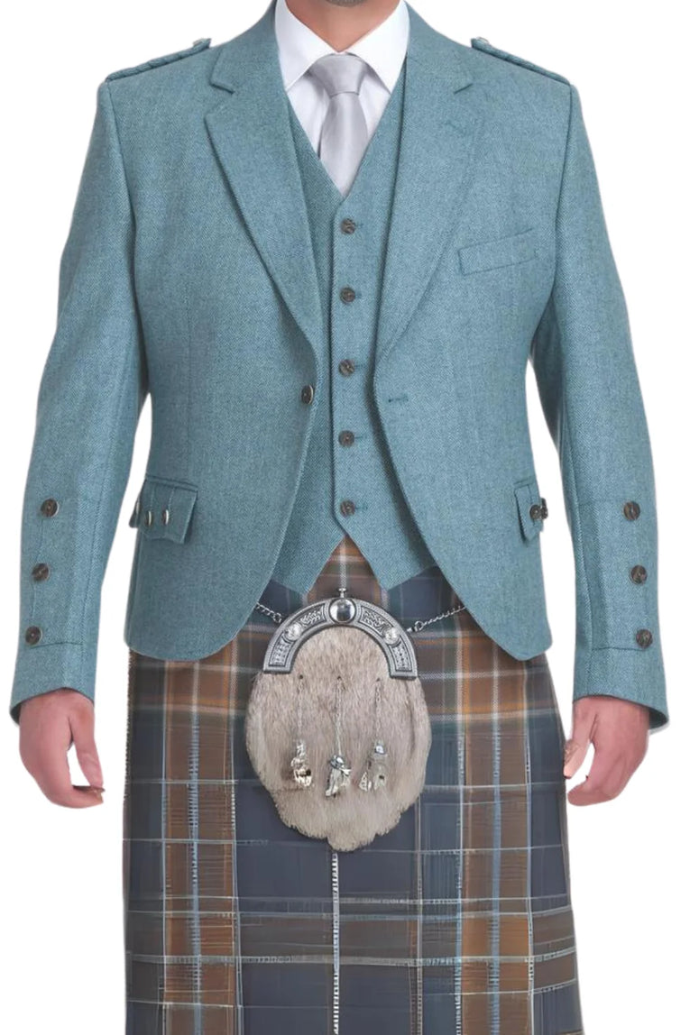 Lovat Blue Tweed Kilt Jacket and Vest