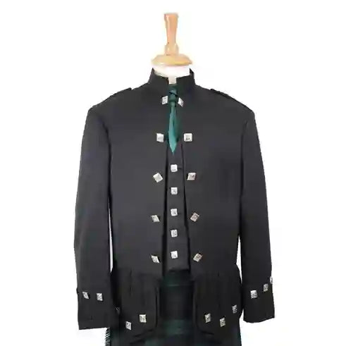 100% Blend Wool Doublet Military Tunic Sherrifmuir Kilt Jacket & Waistcoat