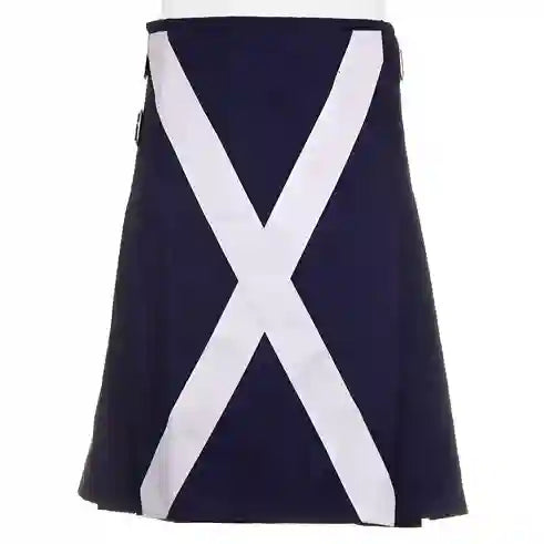 Scottish Flag Utility Kilt Custom Handmade Blue 100% Cotton Kilt