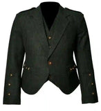 Trendy Scottish Tweed Argyle Kilt Jacket With Waistcoat/Vest