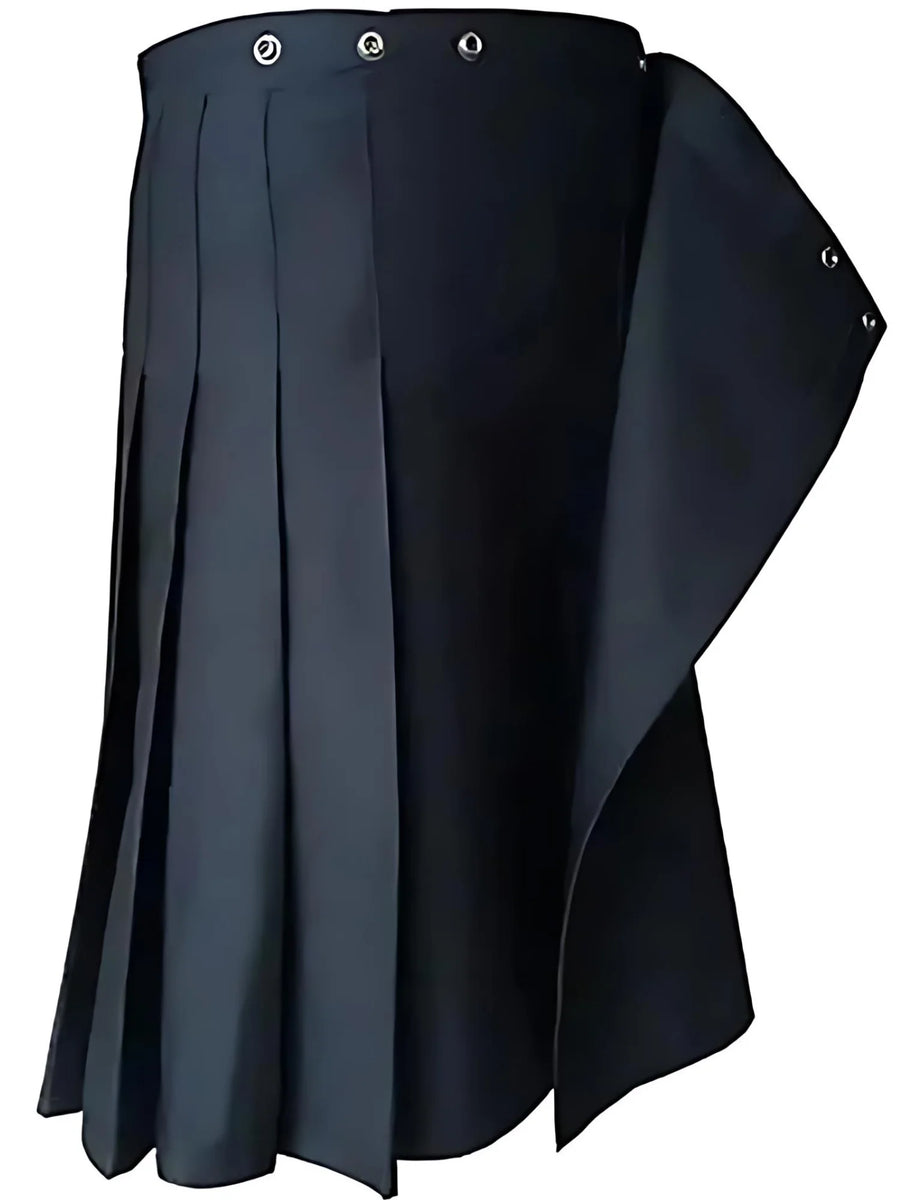 Plain Black Utility Kilt – Kilt Box Shop