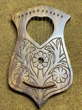 Handmade Love Lyre Harp New Wooden Rosewood 12 Metal Strings Hand Engraved With Bag + Tuning Key Fast Shipping