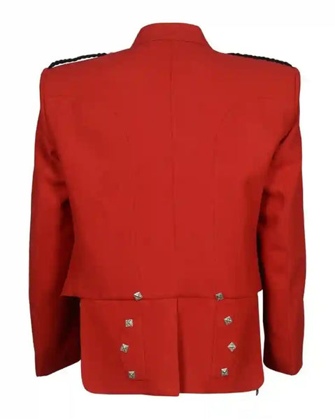 Prince Charlie Jacket With Waistcoat in Red Color
