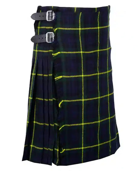 Black Stewart Scottish Men's Traditional 5 Yard Highland Tartan Kilt Length 24